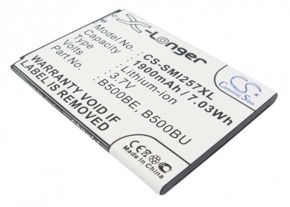 Аккумулятор CameronSino CS-SMI257XL для Samsung Galaxy S4 Mini (i9190) 3.7В, 1900мАч, 7.03Wh