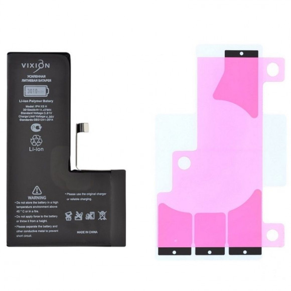 Аккумулятор Vixion для телефона Apple iPhone XS, усиленная 3010мАч, с монтажным скотчем