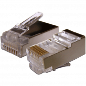 Разъём BNH, RJ45, кат. 6, экр., обжимной, для кабелей, цвет: прозрачный, со вставкой Разъём BNH, RJ45, кат. 6, экр., обжимной, для кабелей, цвет: прозрачный, со вставкой
