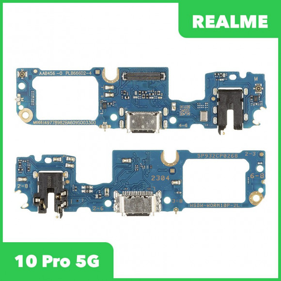 Системный разъем (разъем зарядки) для Realme 10 Pro 5G (RMX3661), микрофон
