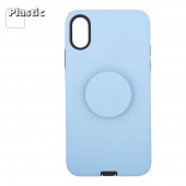 Защитная крышка "LP" для Apple iPhone X "PopSocket Case", голубая (коробка)