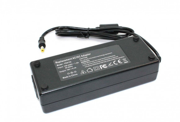 Блок питания (зарядное) для ноутбука Toshiba 19В, 6.3A, 5.5x2.1мм (OEM)