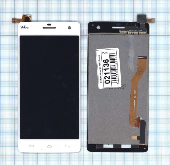 Модуль (матрица + тачскрин) для Micromax Canvas Knight (A350), белый
