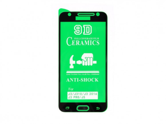 Защитное стекло керамическое для Samsung Galaxy J3 2017 (J330F), черный (Vixion)