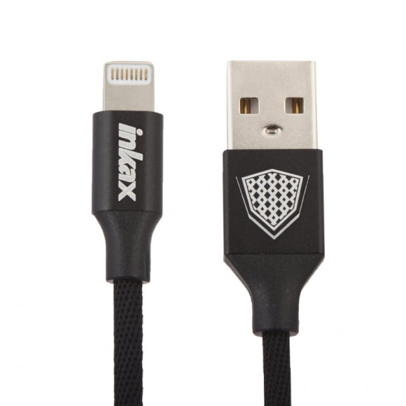 USB кабель inkax CK-27 Metal Braided для Apple 8-pin, 1 метр, метал. разъемы, черный