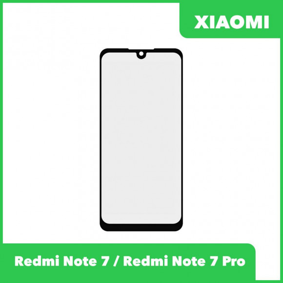 Стекло + OCA пленка для переклейки Xiaomi Redmi Note 7, Redmi Note 7 Pro, черный