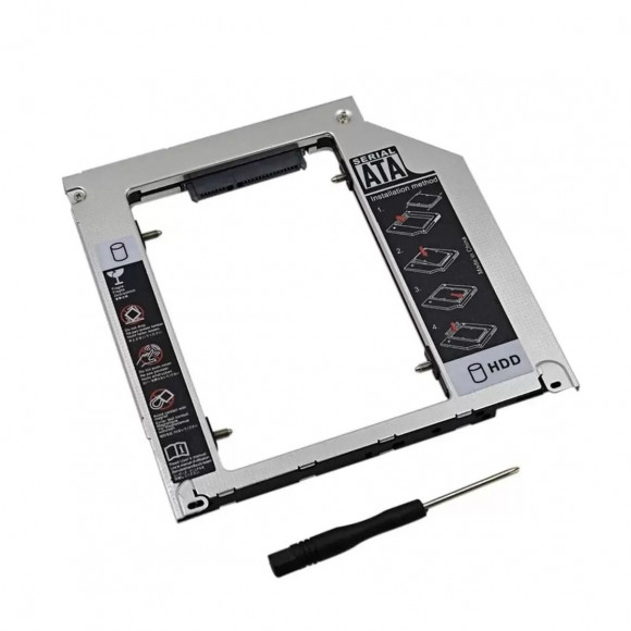 Переходник SATA, HDD Caddy", 9.5мм для Apple Macbook Air Pro Unibody 13", 15", 17", A1278, A1286, A1297