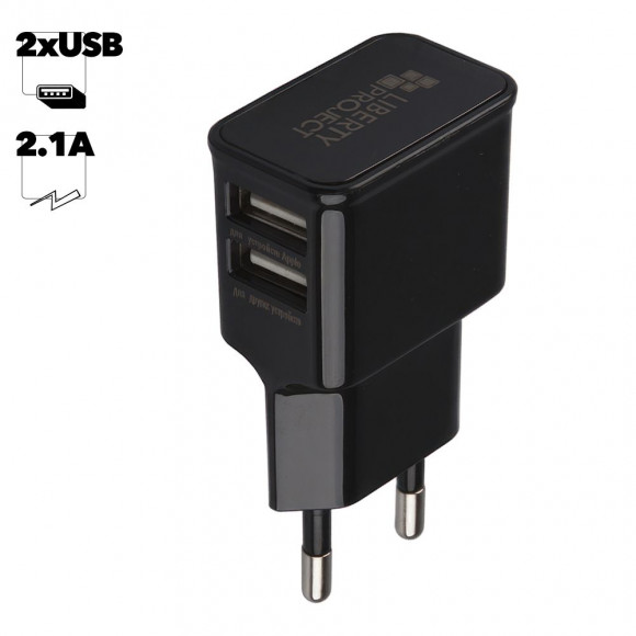 Сетевое зарядное устройство "LP" с 2-USB выходами 2.1А компакт (коробка)