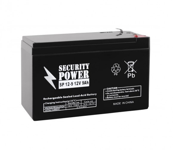 Аккумуляторная батарея Security Power SP 12-9, F2, 12В, 9Ач