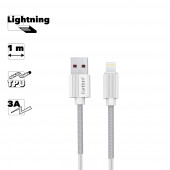 USB кабель Earldom EC-137I Lightning 8-pin, 1 метр 3A, белый
