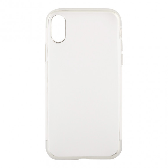 Силиконовый чехол "LP" для Apple iPhone X, XS TPU (прозрачный с серебряной хром рамкой (европакет))