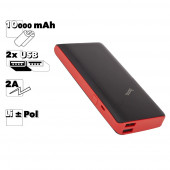 Внешний АКБ Hoco J4 Superior 10000mAh, 2хUSB, 2А, LED, Li-Pol (черный)