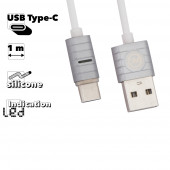 USB кабель WK Breathing WDC-045 USB Type-C, серебряный USB кабель WK Breathing WDC-045 USB Type-C, серебряный