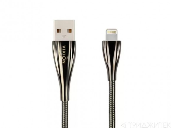 Кабель USB Vixion (K2) для Apple iPhone 5, 5C, 5S, 6, 6 Plus, 6S, 6S Plus, 7, iPad 4, Air, 1 метр, черный