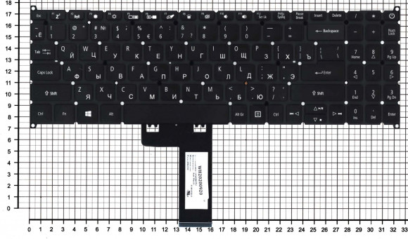 Клавиатура для ноутбука Acer Swift 3 SF315-41, черная с подсветкой Клавиатура для ноутбука Acer Swift 3 SF315-41, черная с подсветкой