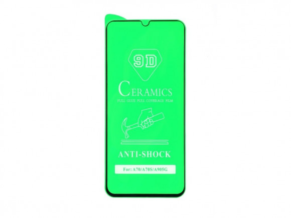 Защитное стекло керамическое для Samsung Galaxy A70 2019 (A705F), черный (Vixion)