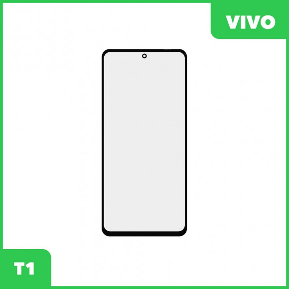 Стекло + OCA пленка для переклейки Vivo T1 (черный)