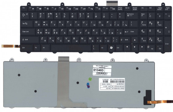 Клавиатура для ноутбука Clevo P170EM, черная с подсветкой Клавиатура для ноутбука Clevo P170EM, черная с подсветкой