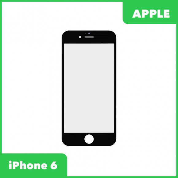 Стекло для переклейки дисплея Apple iPhone 6, в сборе с рамкой, черный