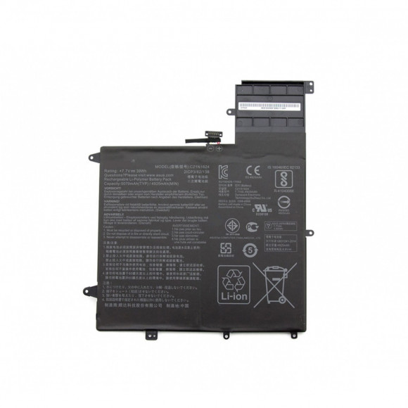 Аккумулятор для Asus (C21N1624) ZenBook Flip S UX370UA, 39Wh, 5070mAh, 7.7V