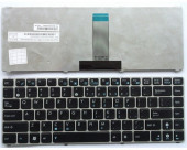 Клавиатура для ноутбука ASUS EEE PC 1201 1215 black silver frame РУССКАЯ РАСКЛАДКА