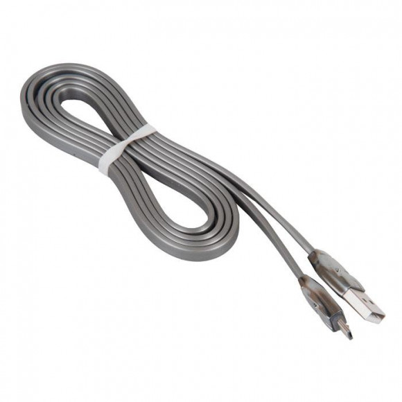 Кабель USB HOCO U14 Steel man USB - MicroUSB, 2.4А, 1.2 м, серый