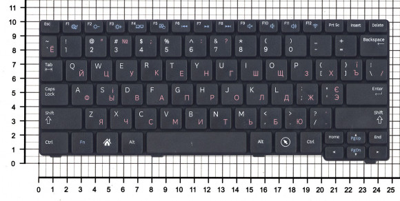 Клавиатура для нетбука Samsumg N100, черная