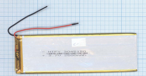 Аккумуляторная батарея Li-Pol (3x45x150мм), 2pin, 3.7В, 2500мАч