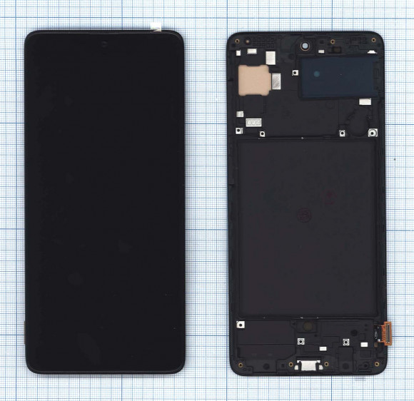 Дисплей для Samsung Galaxy A71 SM-A715F в сборе с тачскрином (OLED Small Size) черный