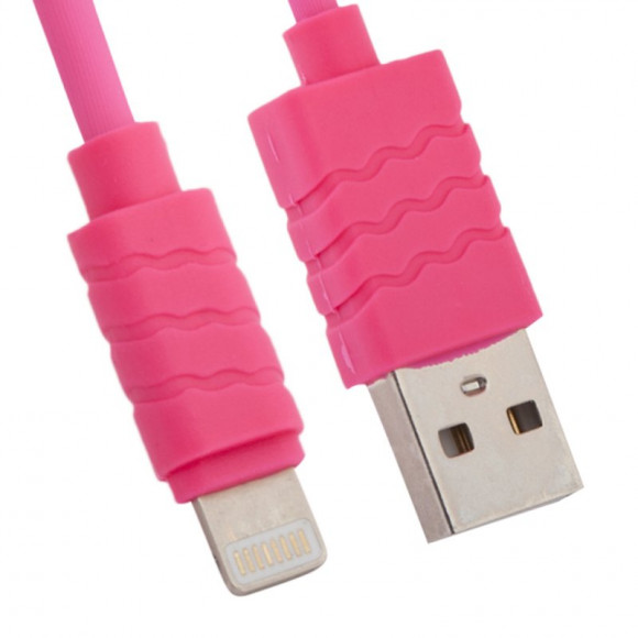 USB кабель "LP" для Apple iPhone, iPad 8-pin (розовый, европакет)