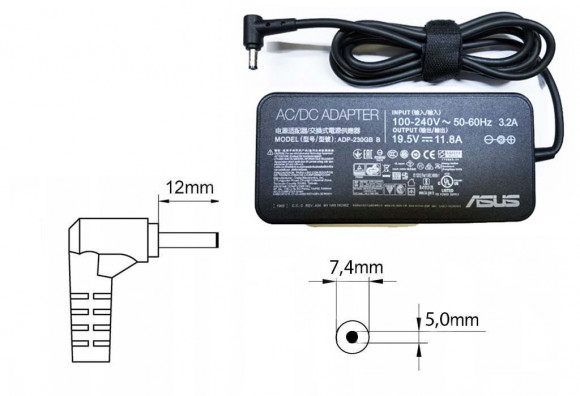 Оригинальная зарядка (блок питания) для ноутбука Asus ADP-230EB/T, 230W, Slim, штекер 7.4x5.0 мм