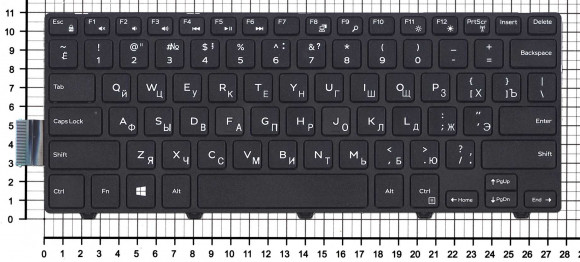 Клавиатура для ноутбука Dell Inspiron 14-3000, черная Клавиатура для ноутбука Dell Inspiron 14-3000, черная