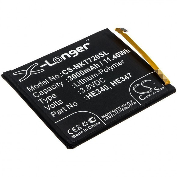 Аккумулятор (батарея) CS-NKT720SL, HE340, HE347 для телефона Nokia 7.1, TA-1041, 3.8В, 3000мАч, 11.40Wh