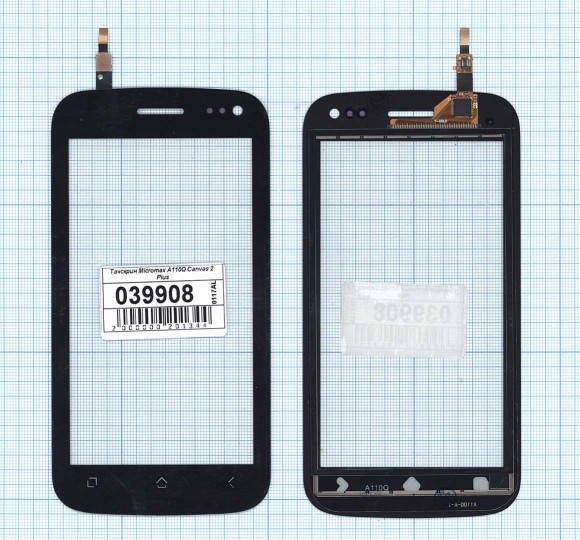 Сенсорное стекло (тачскрин) для Micromax Canvas 2 Plus (A110Q), черный