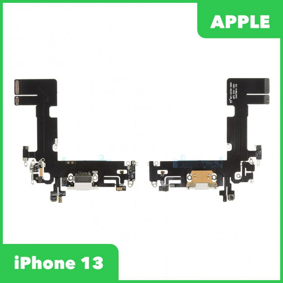 Системный разъем (разъем зарядки) для iPhone 13, микрофон (белый)