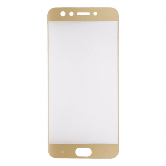 Защитное стекло с рамкой "LP" для Oppo F3 Tempered Glass 0.33 мм, 2.5D, 9H, золотое