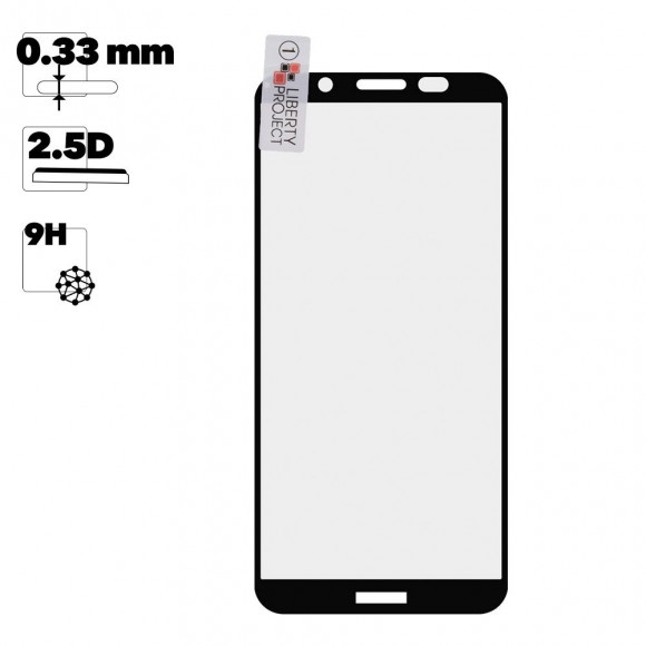 Защитное стекло "LP" для Huawei Honor 7S Thin Frame Full Glue с рамкой 0.33 мм, 2.5D, 9H, черное