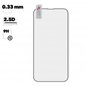 Защитное стекло "LP" для Apple iPhone 13, 13 Pro Thin Frame Full Glue с рамкой 0.33 мм, 2.5D, 9H, черное