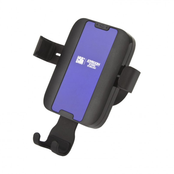 Держатель в воздуховод с беспров. зарядкой Joyroom JR-ZS182 Blue Glass Wireless Bracket, черный