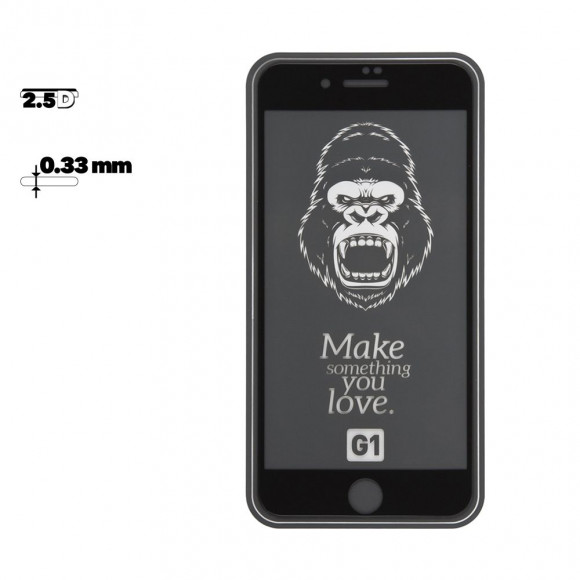 Защитное стекло Flash Attach Full Screen Silk Glass для Apple iPhone 7 Plus, 8 Plus (G1) рамка, черное