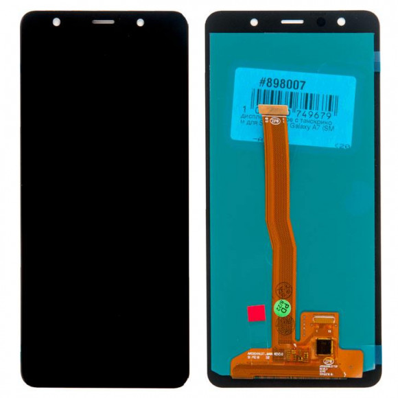Дисплей в сборе с тачскрином для Samsung Galaxy A7 (SM-A750F) черный (2018) oled