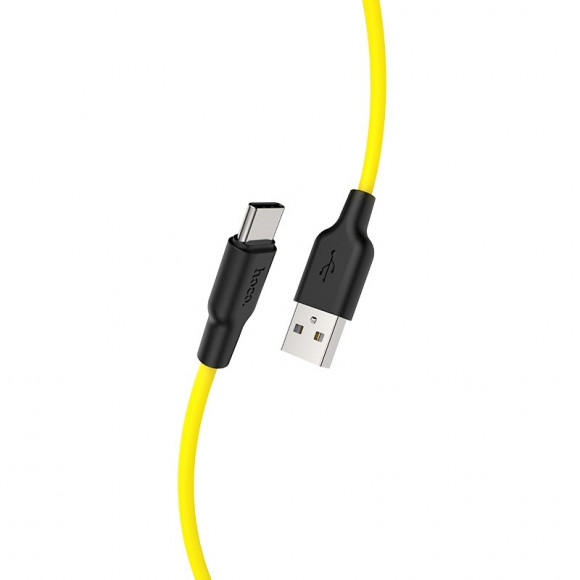Кабель USB HOCO (X21) Plus Type-C (1м) (черно/желтый)