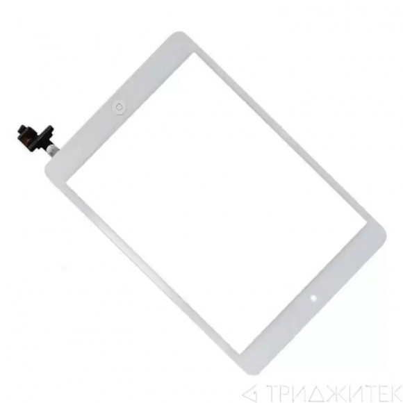 Тачскрин (сенсорное стекло) для планшета Apple iPad Mini (A1432, A1454, A1455), iPad Mini 2 (A1489, A1490, A1491) (HC) с разъемом, с кнопкой Home, бел