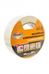 Клеящая лента AVIORA 304-009 малярная креппированная, 38мм*50м, SR1 Клеящая лента AVIORA 304-009 малярная креппированная, 38мм*50м, SR1