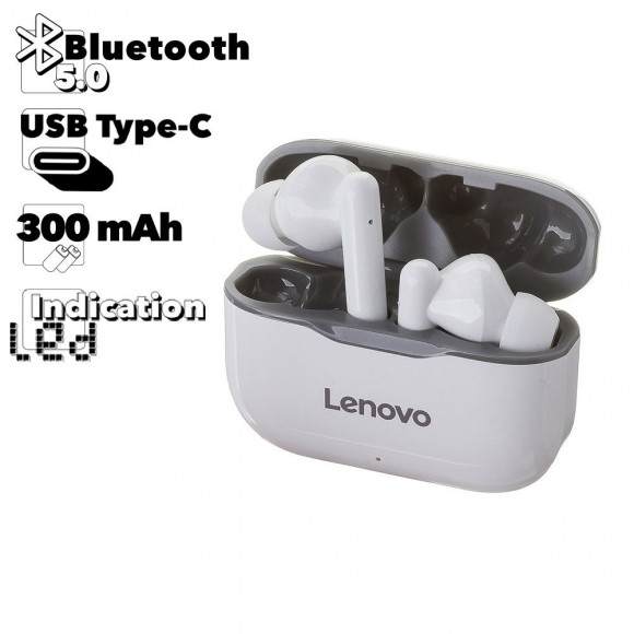 TWS Bluetooth беспроводная гарнитура Lenovo LivePods, серая