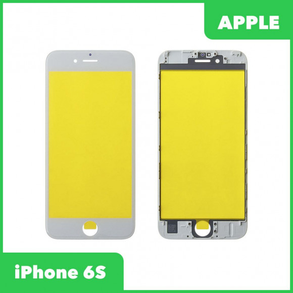Стекло для переклейки дисплея Apple iPhone 6S, в сборе с рамкой, белый