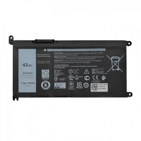 Аккумулятор (батарея) YRDD6 для ноутбука Dell Inspiron 15-3501, 15-5585, 15-5000, Vostro 15-5590, 15-5490, 42Wh, 3500mAh, 11.4V