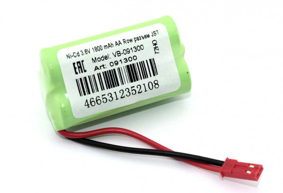 Аккумулятор Ni-Cd 3.6В, 1800 мАч, AA Row разъем JST