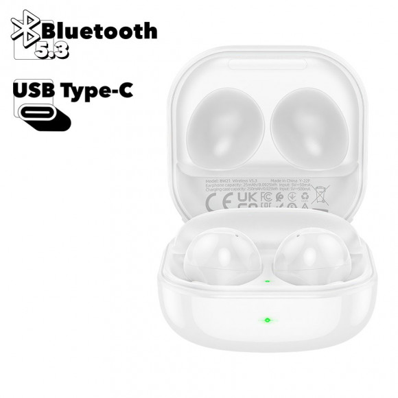 TWS Bluetooth гарнитура BOROFONE BW21 Fun BT 5.1, вставные (белый)