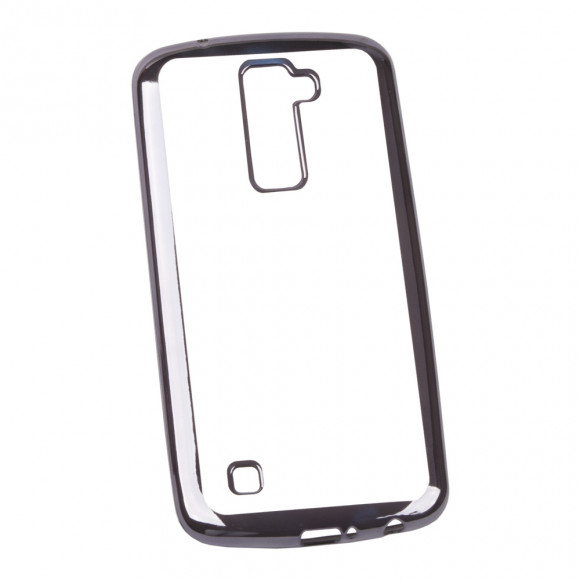 Чехол силиконовый "LP" для LG K10 TPU (прозрачный с черной хром рамкой)